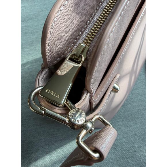 Furla Agata Medium Saffiano Leather Satchel with Strap Light Pink - Picture 13 of 16